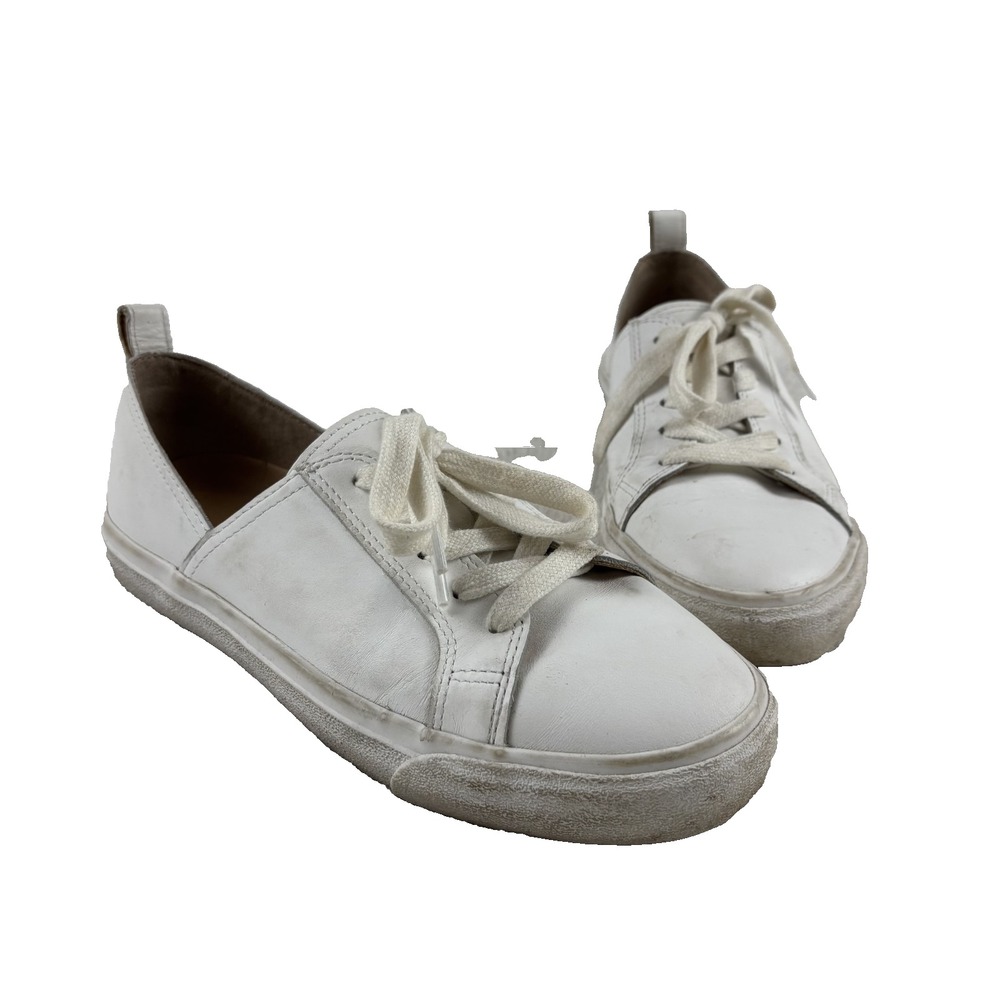 Lucky Brand Sneakers Womens White Leather Side Cutout Low Top Lace Up‎ Shoes